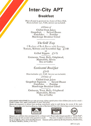 APT-P Menu Breakfast