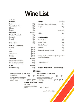 APT-P Menu Wine List