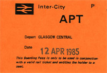 APT Boarding Pass 12 April 1985